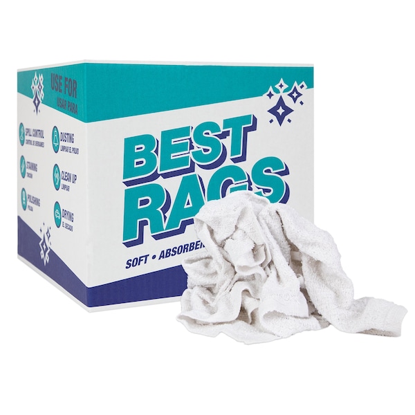 Bar Mop Clean Up Terry Wipers - White 10 lb box